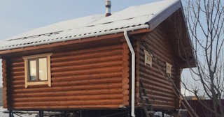 Баня из оцилиндрованного бревна под ключ в Малоярославце - от 137761 рублей