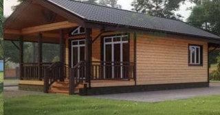 Проект одноэтажного дома из бруса с террасой - Строительство в Малоярославце от Строй-Млр от 137761 руб.